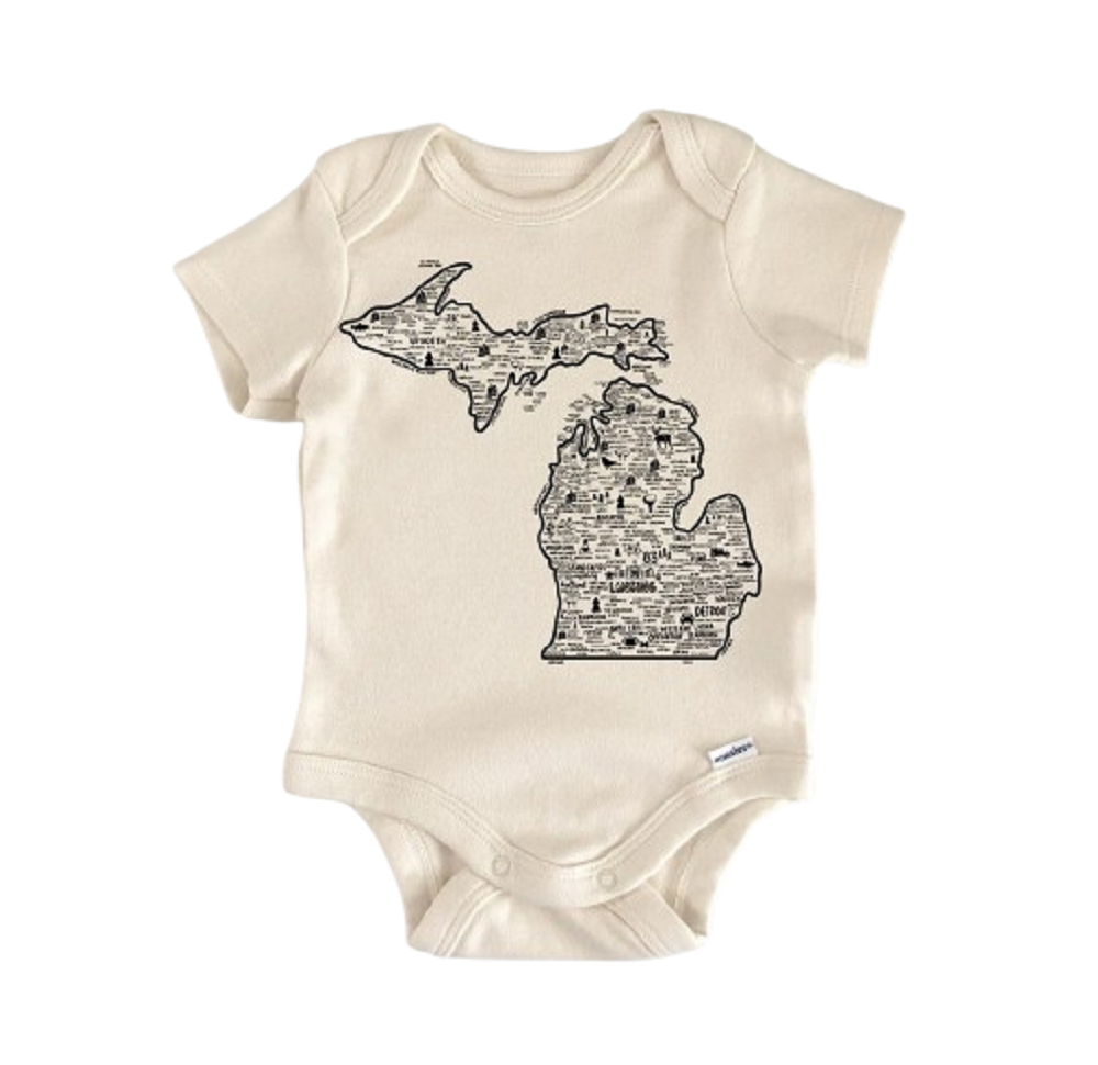 Michigan - Baby Boy Girl Clothes Infant Bodysuit Funny Cute Newborn-0