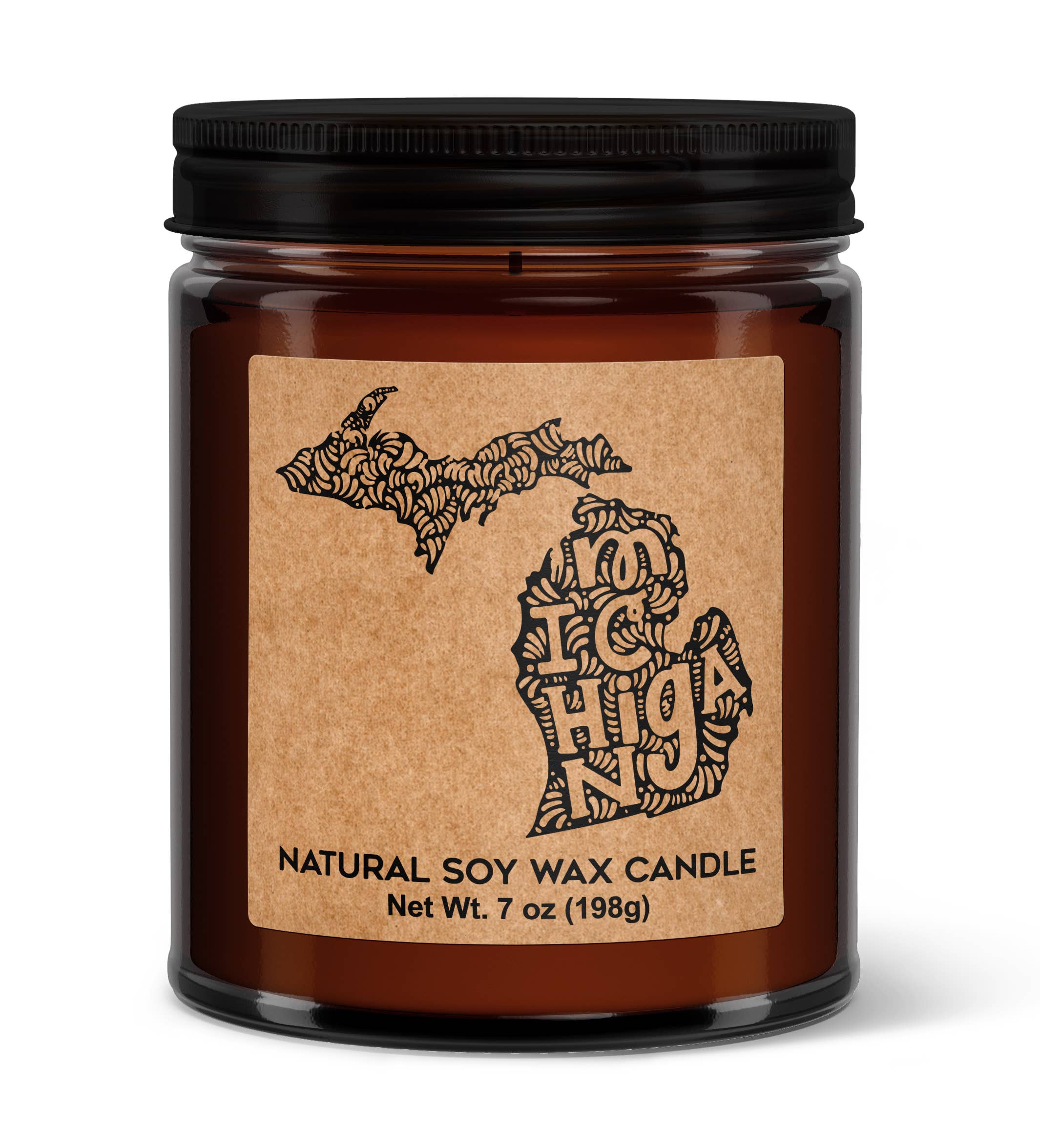 Michigan Soy Candle - Amber Screw Top Votive Candle Jar-0