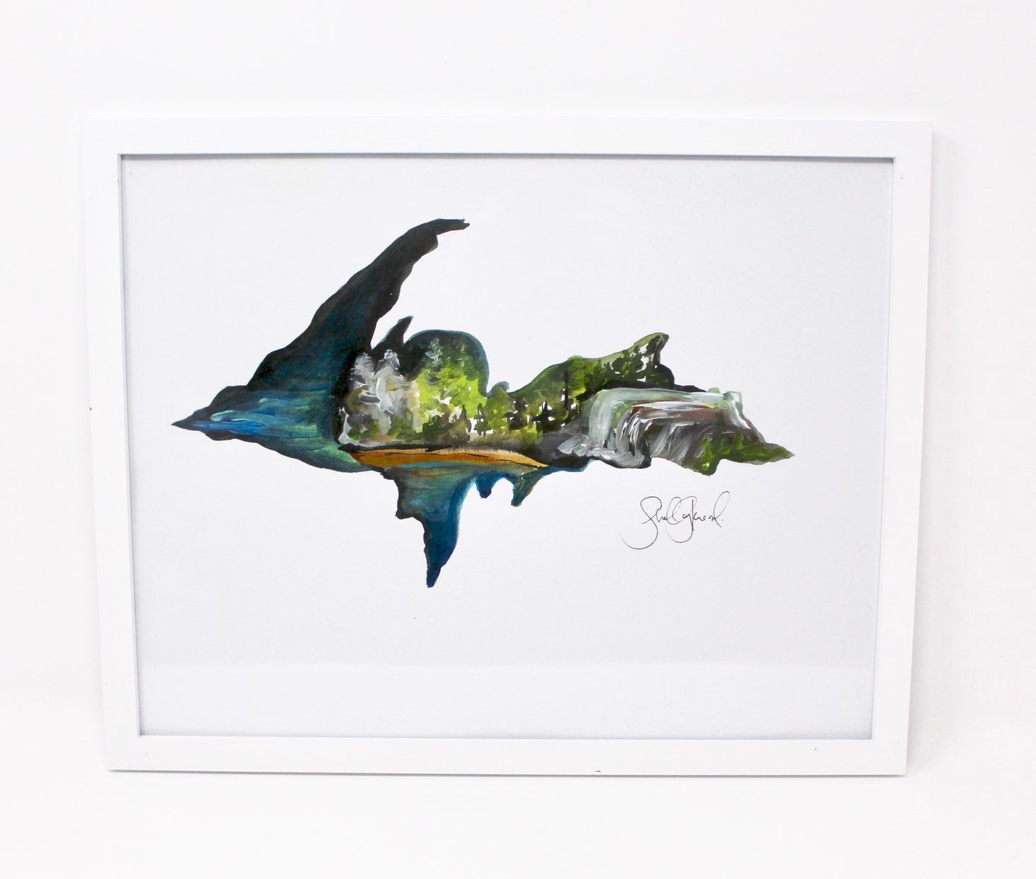 Michigan U.P Art Print 11x14in, Upper Peninsula, Home Decor, Wall Art, Mitten Love