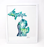 The Great Lakes State Art Print 11x14in, Wall Art, Michigan Art, Home Decor