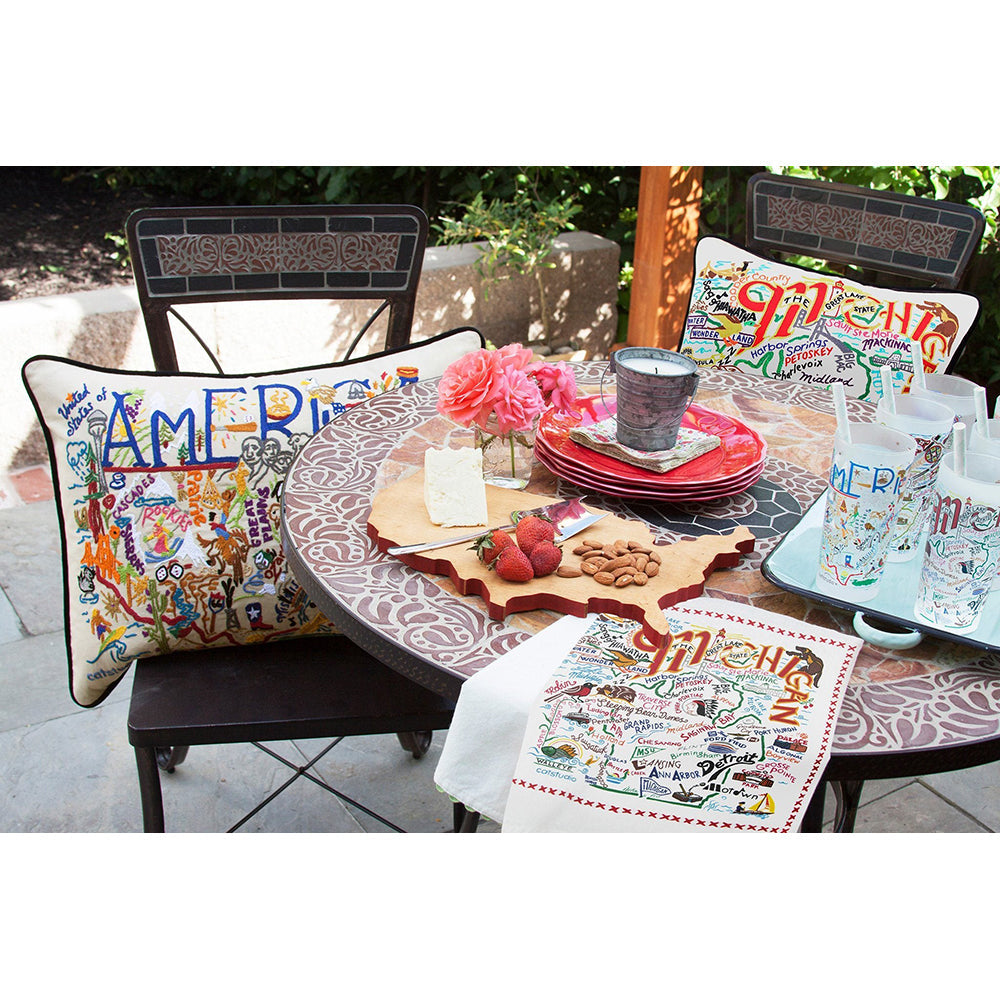 Michigan Hand-Embroidered Pillow-3